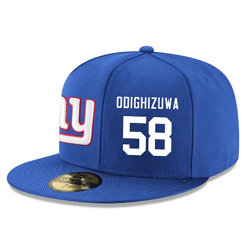 NFL New York Giants #58 Owa Odighizuwa Stitched Snapback Adjustable Player Hat - Blue/White